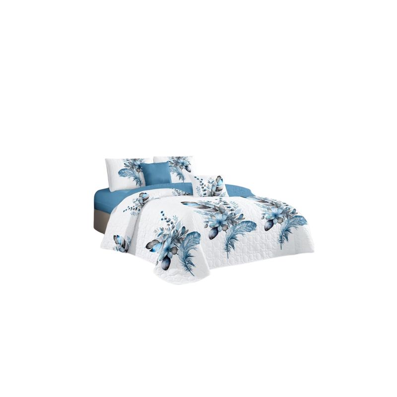 GENERICO - Cubrecama Quilt De Verano 1.5 Plaza y Media Diseños Floral