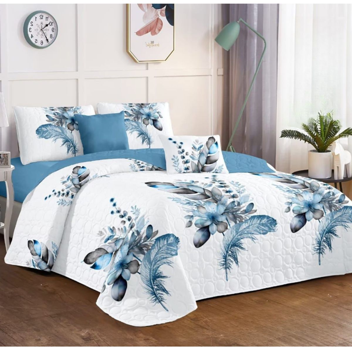GENERICO - Cubrecama Quilt De Verano 1.5 Plaza y Media Diseños Floral