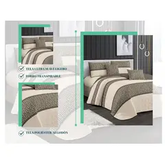 GENERICO - Cubrecama Quilt De Verano 1.5 Plaza y Media Diseños Floral