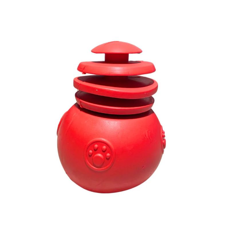 GENERICO - Juguete Perros Dispensador Premios - Cono Snowman Rojo