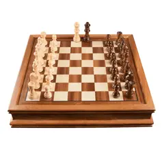 NACION AJEDREZ - Ajedrez Magnético De Madera Con Dos Cajones Almacenamiento 32X32CM