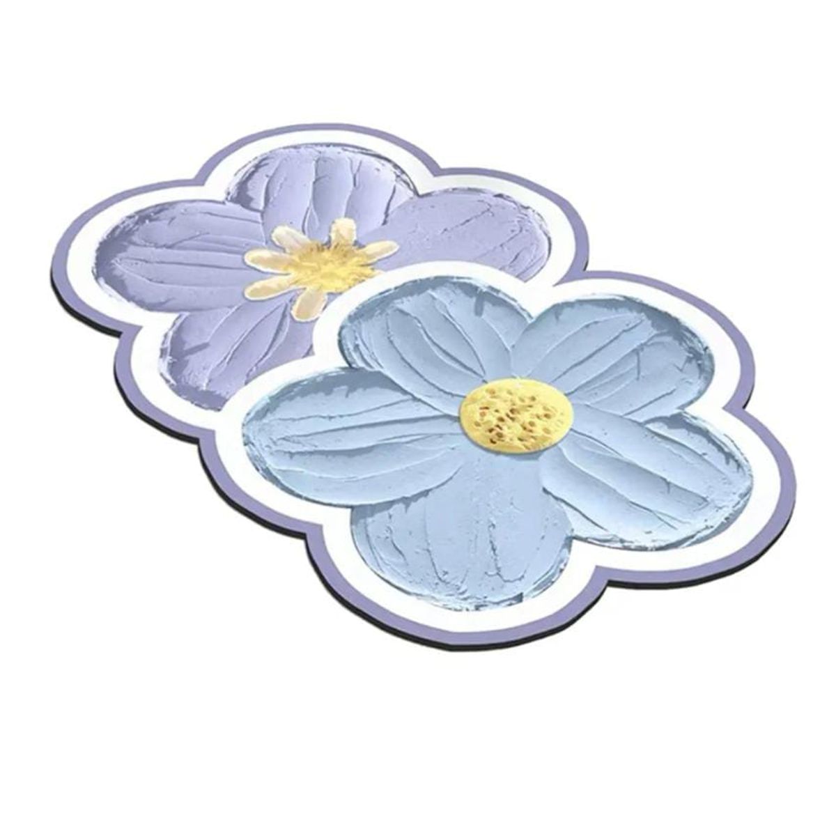 HOMEY - PACK 4 Alfombra Multiuso Absorbente Flores azules