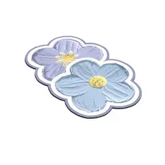 HOMEY - Alfombra Multiuso Absorbente Flores azules