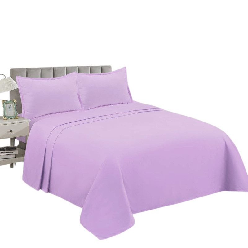 GENERICO - Juego De Sabanas De 144 Hilos Cama King + 2 Fundas Color Lila
