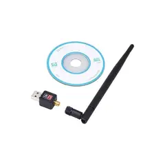 GENERICO - Mini Adaptador Wifi Lan Usb 2.0 + Antena 600 Mbps