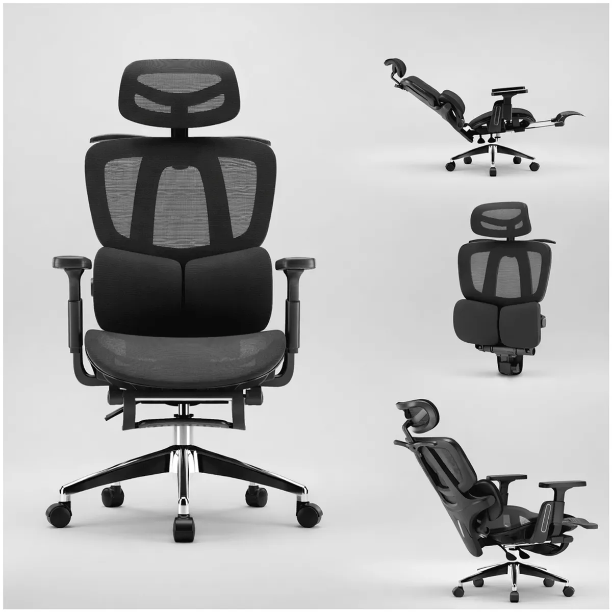 HOMER DESIGN - Silla De Oficina Ergonomica Pata Acero Con Colgador De Ropa
