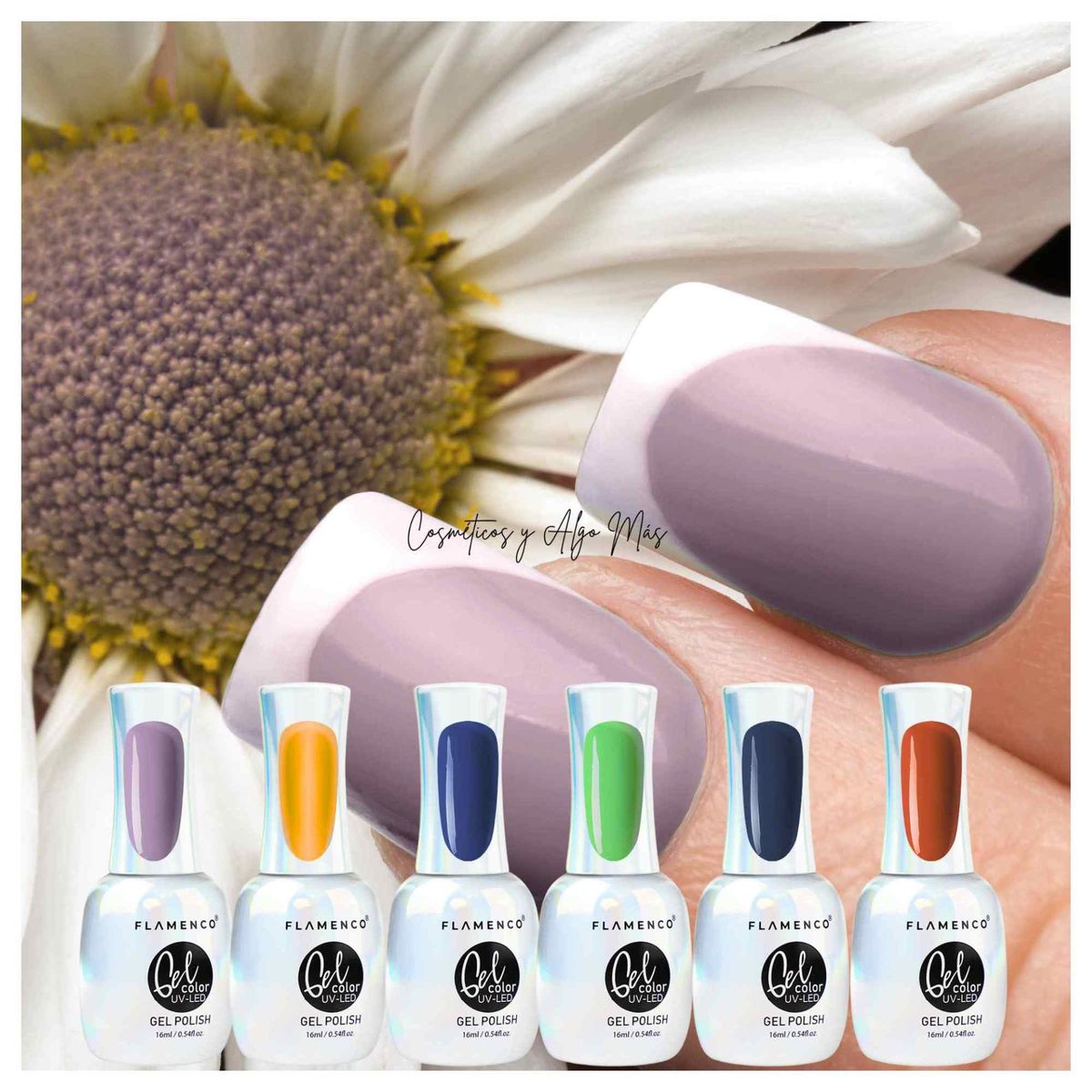 FLAMENCO - Set de 6 esmaltes semipermanentes secado uv larga duración