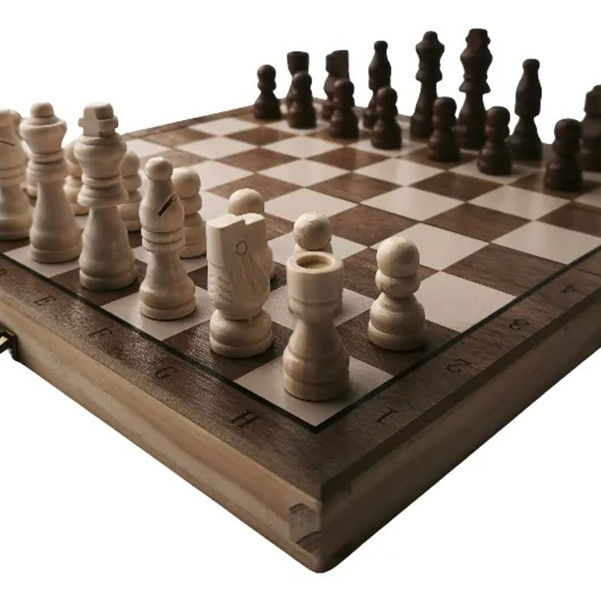 NACION AJEDREZ - Ajedrez De Madera Plegable Y Magnético Tablero 30x30cm