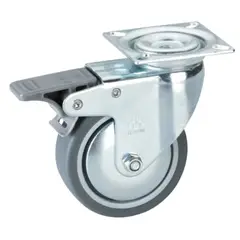 KUTZ - Rueda Giratoria con freno 75mm TPE 50kg Uso Industrial