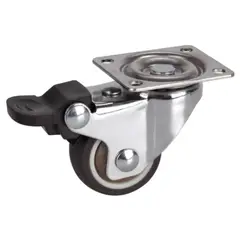 KUTZ - Rueda Giratoria 38mm TPE con freno 30kg Uso Doméstico