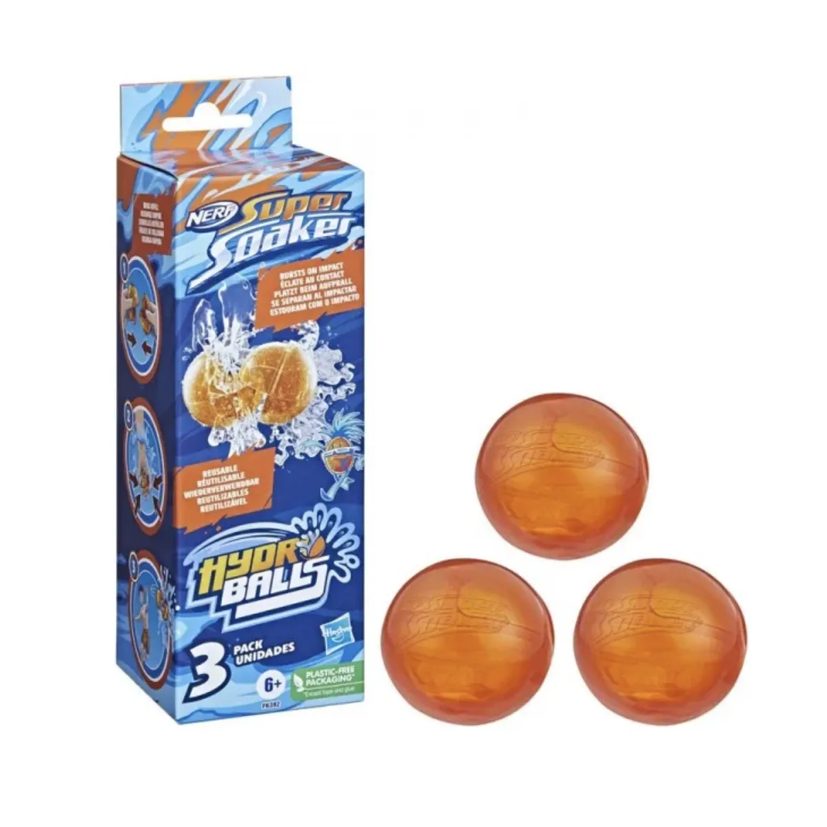 SUPER SOAKER - Bombitas de Agua Super Soaker Pack 3 Hydro Balls