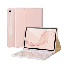 JOIGO - Funda Con Teclado Español Para Samsung Tab S10 Fe 10.9 Rosado