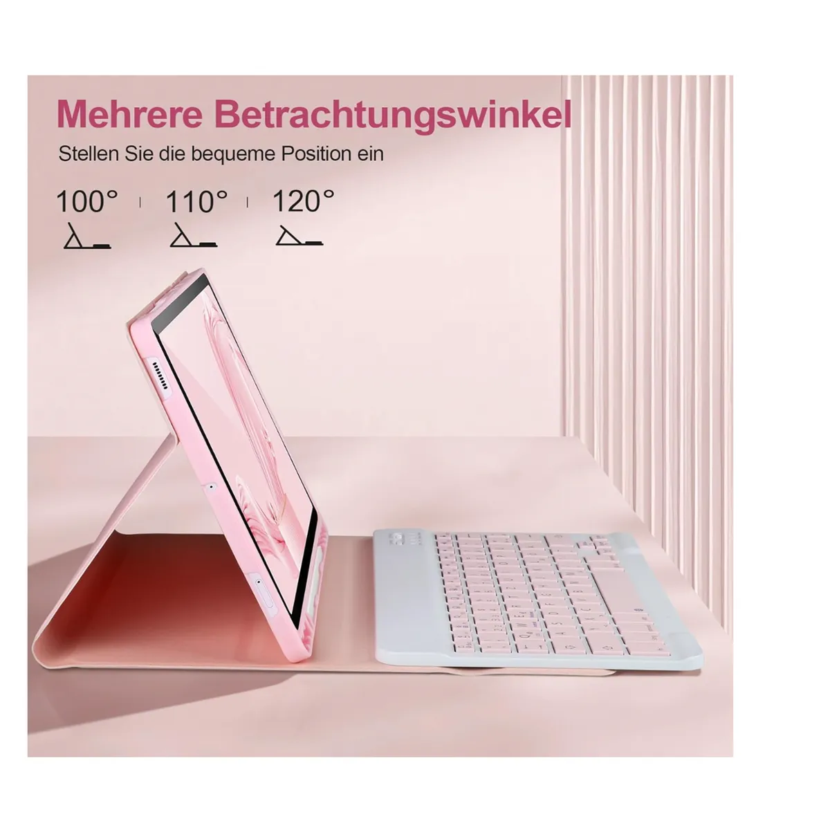 JOIGO - Funda Con Teclado Español Para Samsung Tab S9 Fe 10.9 Rosado