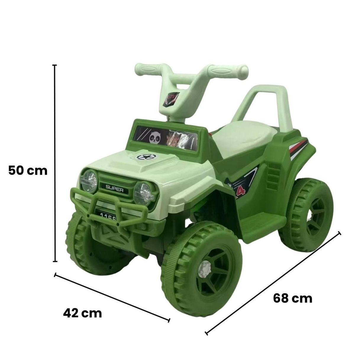 AUCKLAND OUTDOOR - Moto Electrica Bateria Jeep Niño Luz + Sonido 1166A - Verde
