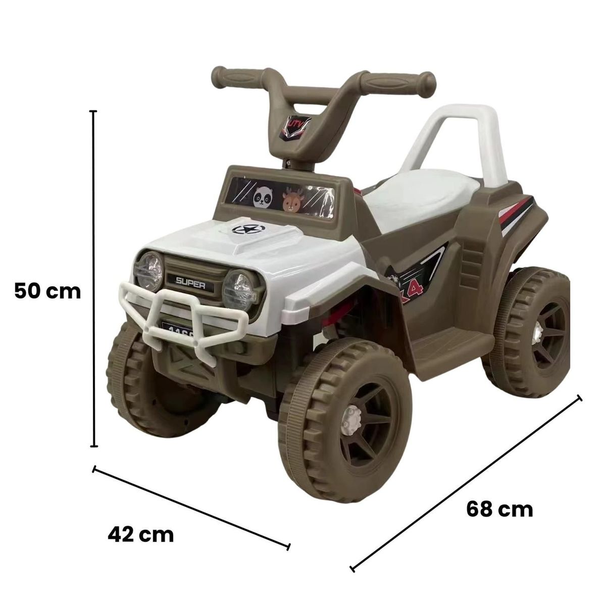 AUCKLAND OUTDOOR - Moto Electrica Bateria Jeep Niño Luz + Sonido 1166A - Cafe
