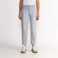 ELLUS - Jeans Mujer Recta Tiro Medio Carpenter Azul claro