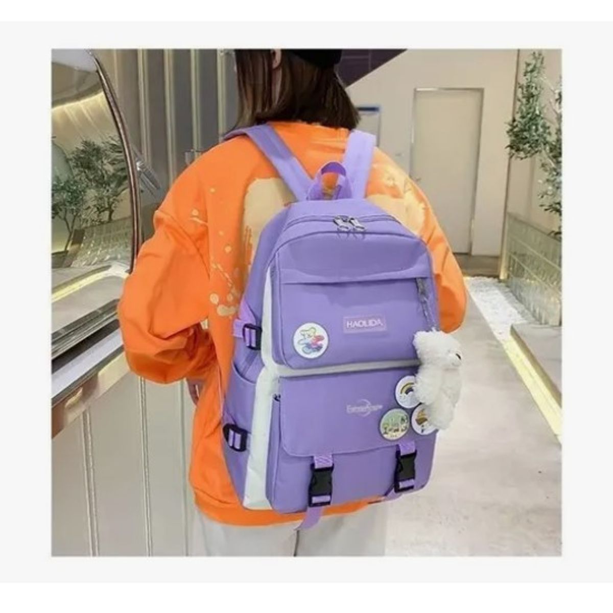 OFERTABKN - Mochila Urbana Escolar Viaje Estilo Coreano 4 Piezas