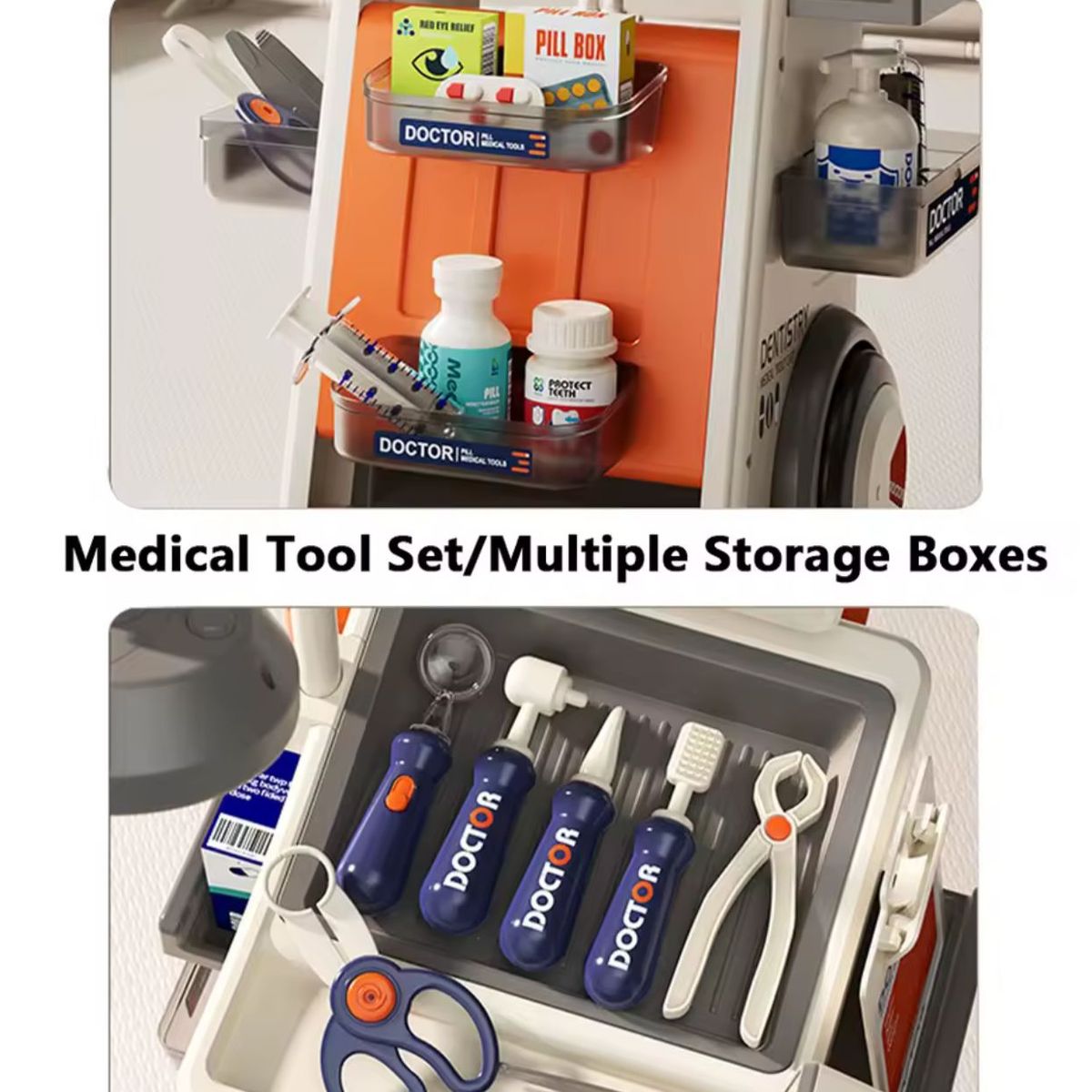 GENERICO - Set Doctor Carrito Niña O Niño Luz Y Sonido Con Accesorios