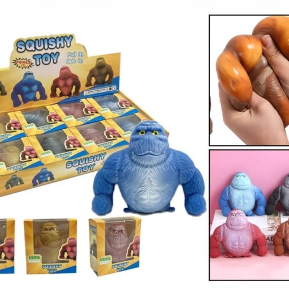 GENERICO - Gorila De Goma Látex Anti Estrés Colores Surtidos