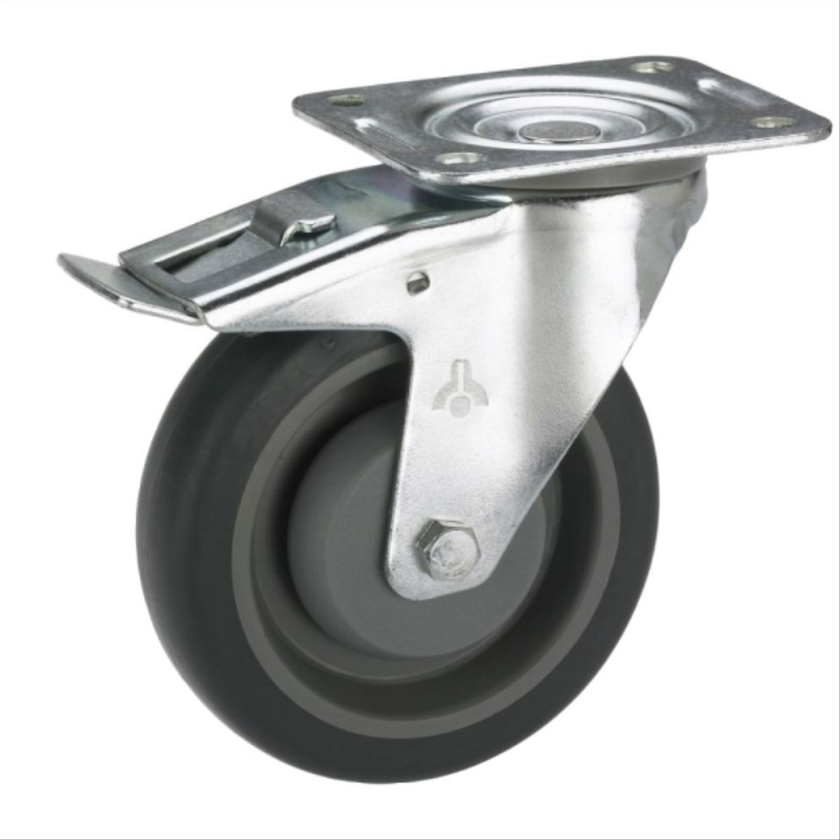 Rueda Giratoria con freno 100mm TPE 150kg Uso Industrial, marca KUTZ - Foto Principal
