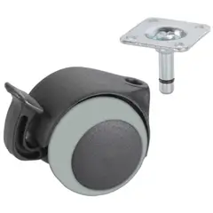 KUTZ - Rueda giratoria con freno 40mm tpe 30kg