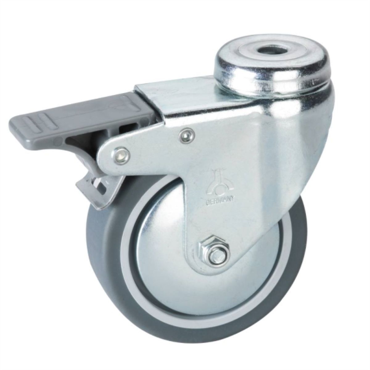 KUTZ - Rueda Giratoria con freno 75mm TPE 50kg Uso Industrial