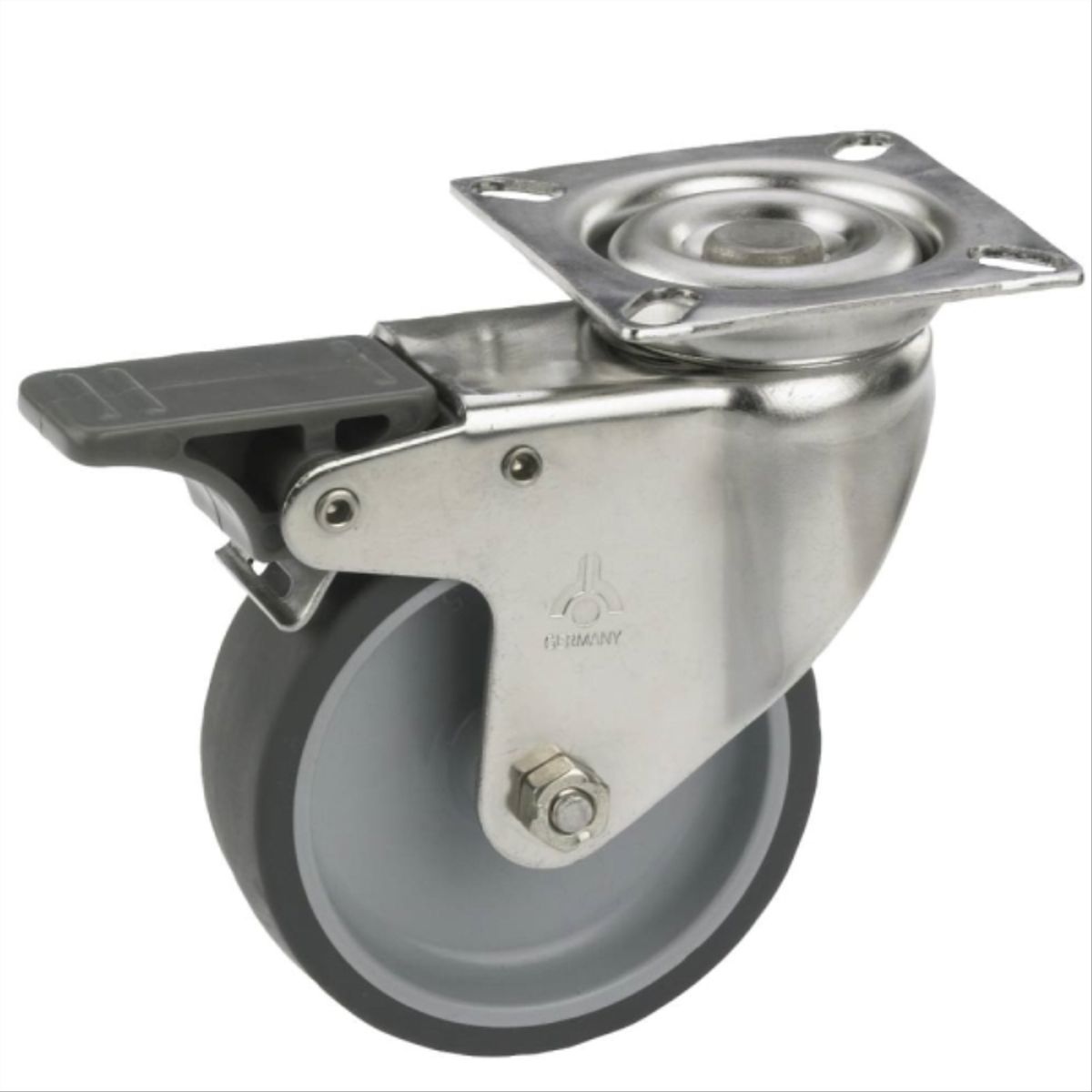 KUTZ - Rueda Giratoria 75mm TPE  con freno 50kg Uso Industrial