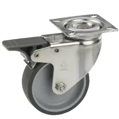 KUTZ - Rueda Giratoria 75mm TPE con freno 50kg Uso Industrial