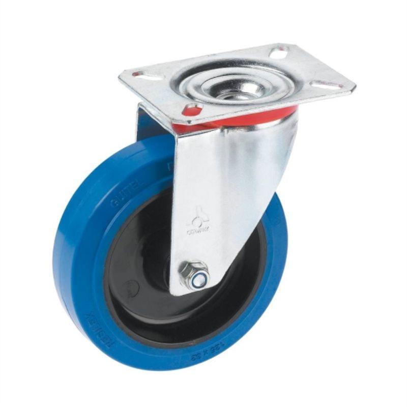 KUTZ - Rueda Giratoria 100mm Goma elást 150kg Uso Inst especiales