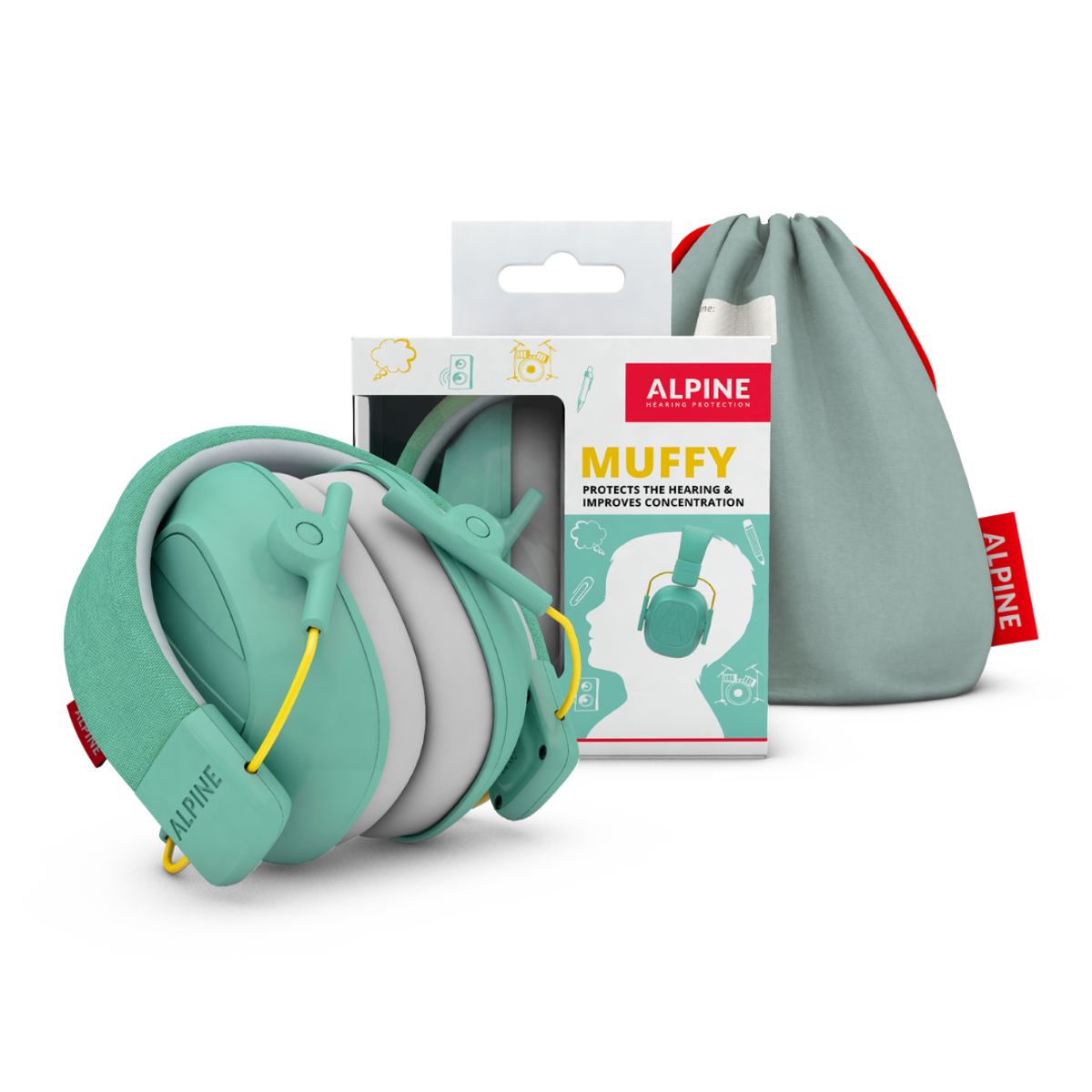 ALPINE - Muffy Kids Menta-Protección auditiva para niños de 5-16 años cómoda y segura