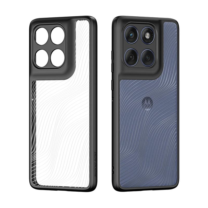 GENERICO - CARCASA DUX PARA MOTOROLA EDGE 60 FUSION - TRANSPARENTE BORDE NEGRO