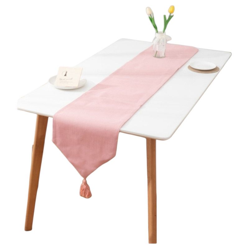 GENERICO - Camino De Mesa Con Flecos Corredor De Mesa Medida 33x180cm Rosado
