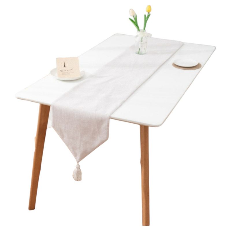 GENERICO - Camino De Mesa Con Flecos Corredor De Mesa Medida 33x180cm Crema