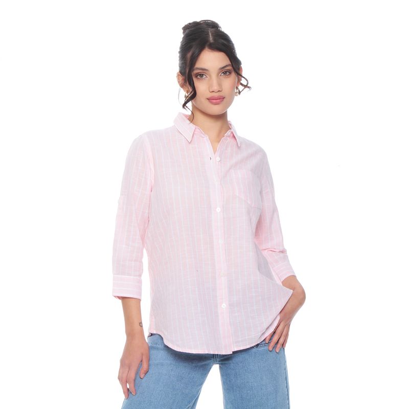WADOS - BLUSA MANGA LARGA LISTADA ABOTONADA EN DELANTERO