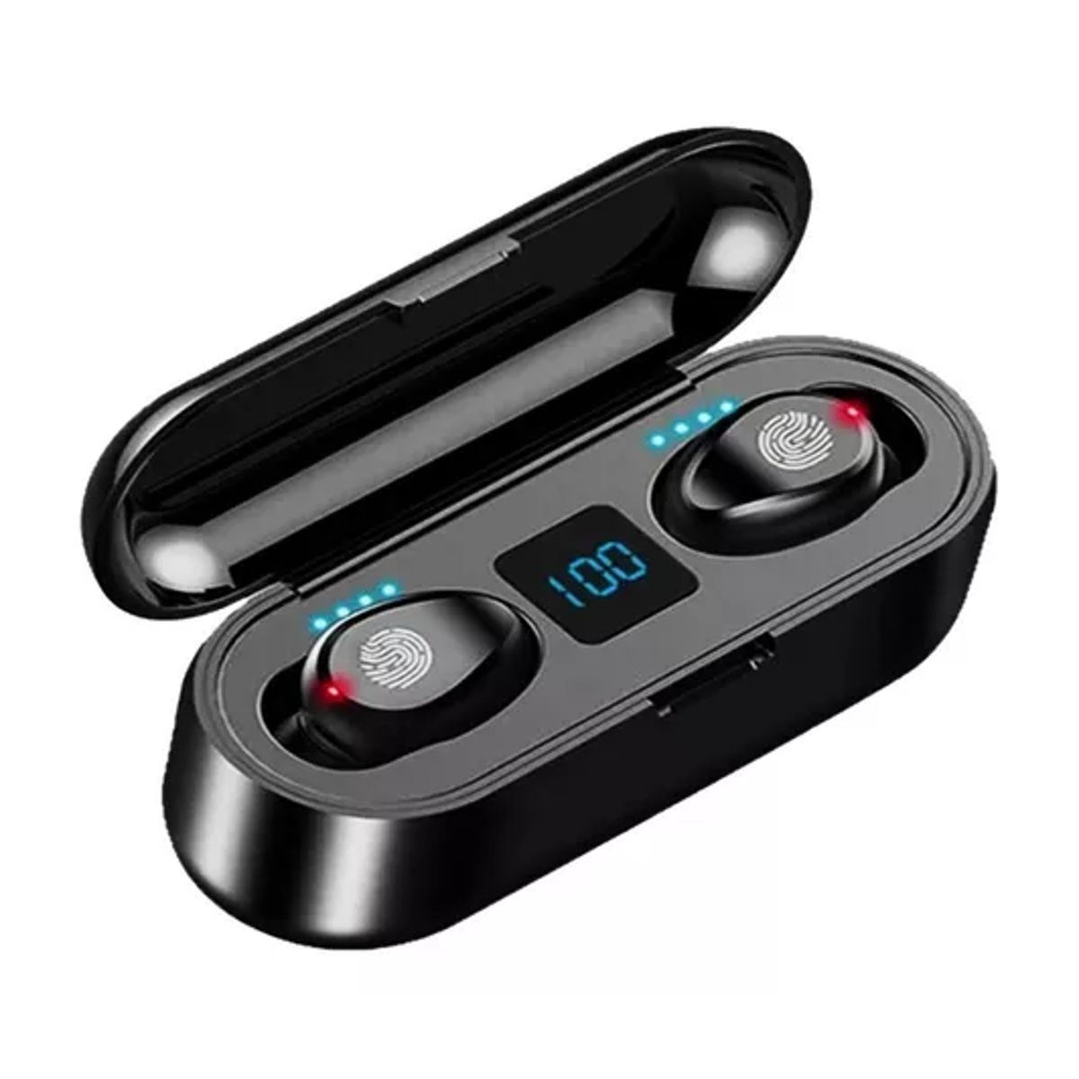 GENERICO - Auriculares in-ear inalámbricos f9 con luz led color negro