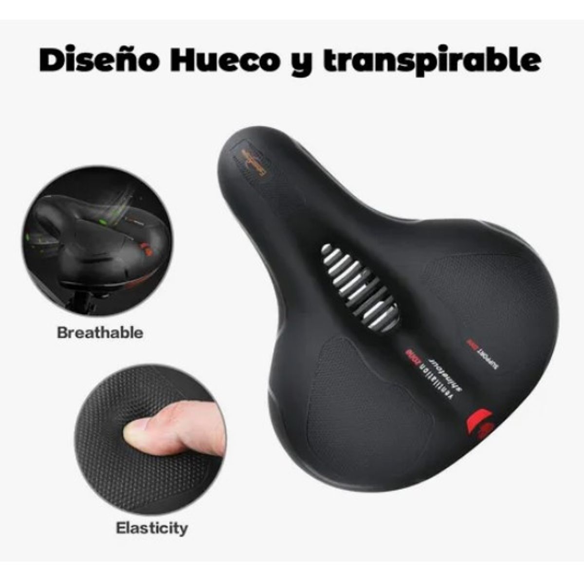 OFERTABKN - Sillin Bicicleta Antiprostático Cómodo Amplio Reflectante