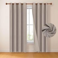 Cortina 100% Blackout 220x140 Look Lino Set 2 Paños - Beige - 220 x 140