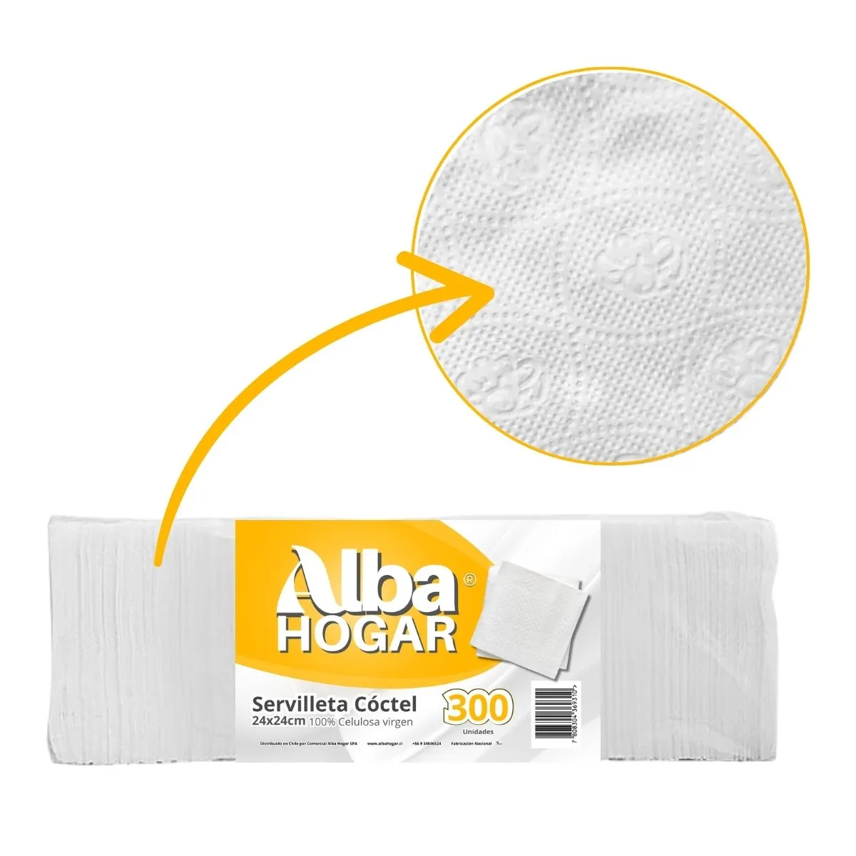 GENERICO - Servilletas Coctel Alba Hogar 300 Unidades