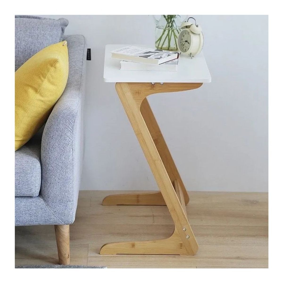 GENERICO - Mesa Auxiliar Nórdica Multifuncional De Bambú