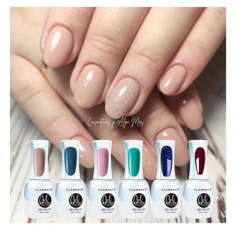 FLAMENCO - Set de 6 esmaltes semipermanentes secado uv larga duración