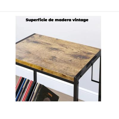 Imagen 2 del producto Mesa De Soporte Tocadiscos Y Almacenamiento De Vinilos