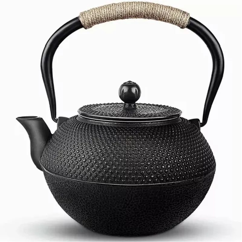 GENERICO - Tetera de hierro fundido japonesa con infusor de acero