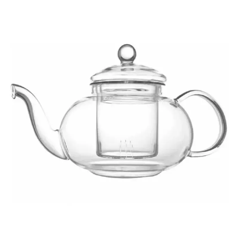 GENERICO - Tetera de borosilicato con infusor de vidrio 800 ml