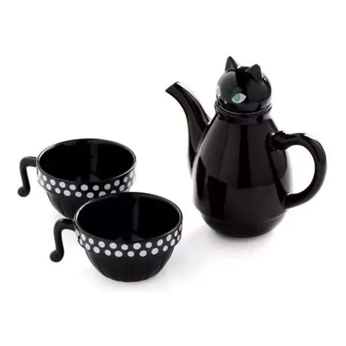 GENERICO - Set de tetera de gato con infusor y 2 tazas mug