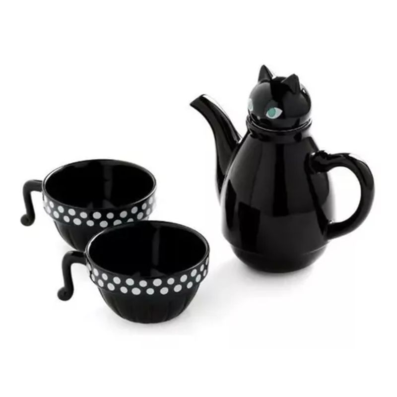 GENERICO - Set de tetera de gato con infusor y 2 tazas mug