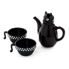 GENERICO - Set de tetera de gato con infusor y 2 tazas mug