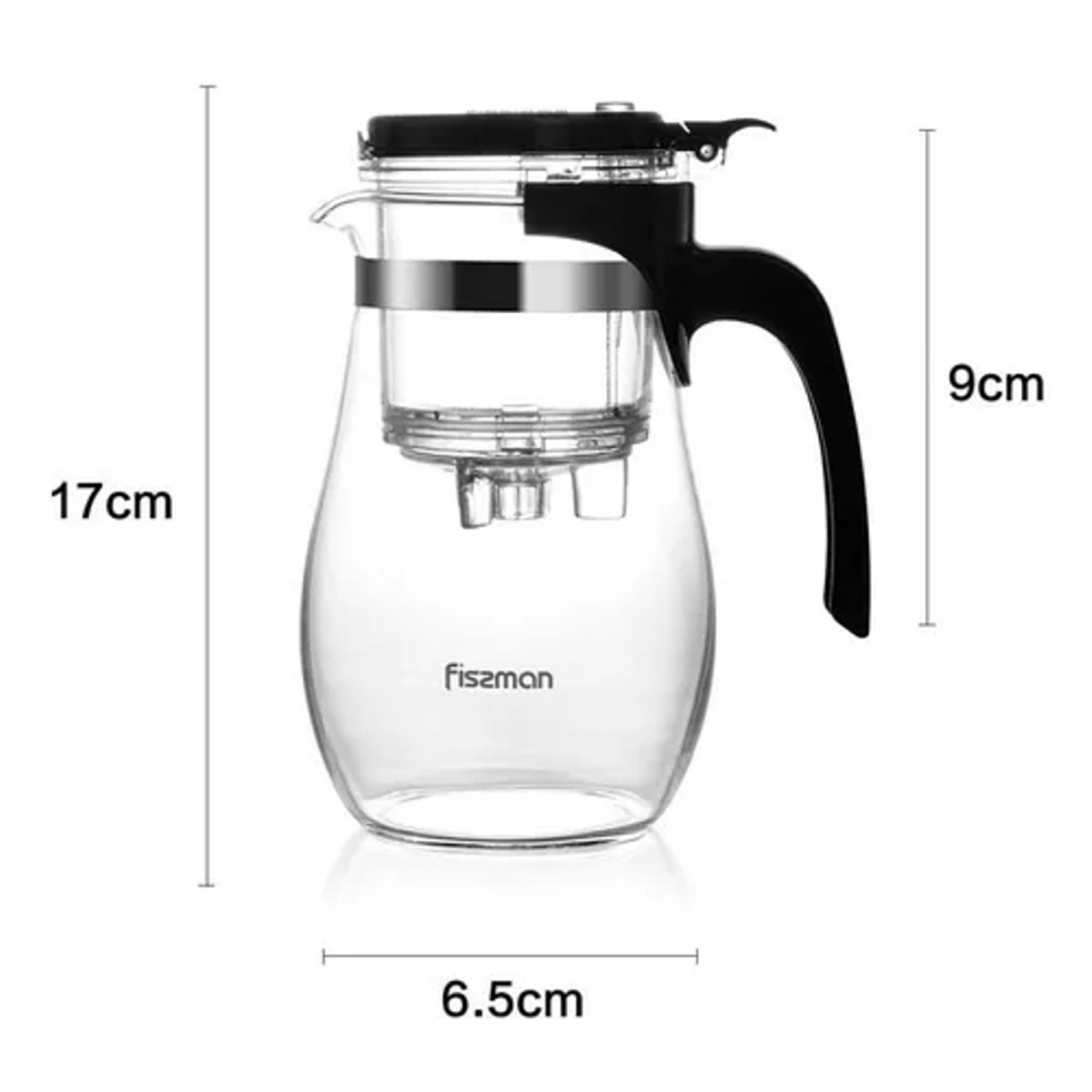 GENERICO - Tetera de vidrio con infusor de 900 ml Gunfu