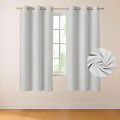 CASATUA - Cortina 100% Blackout 160x107 Look Lino Set 2 Paños - Crema - 160 x 107