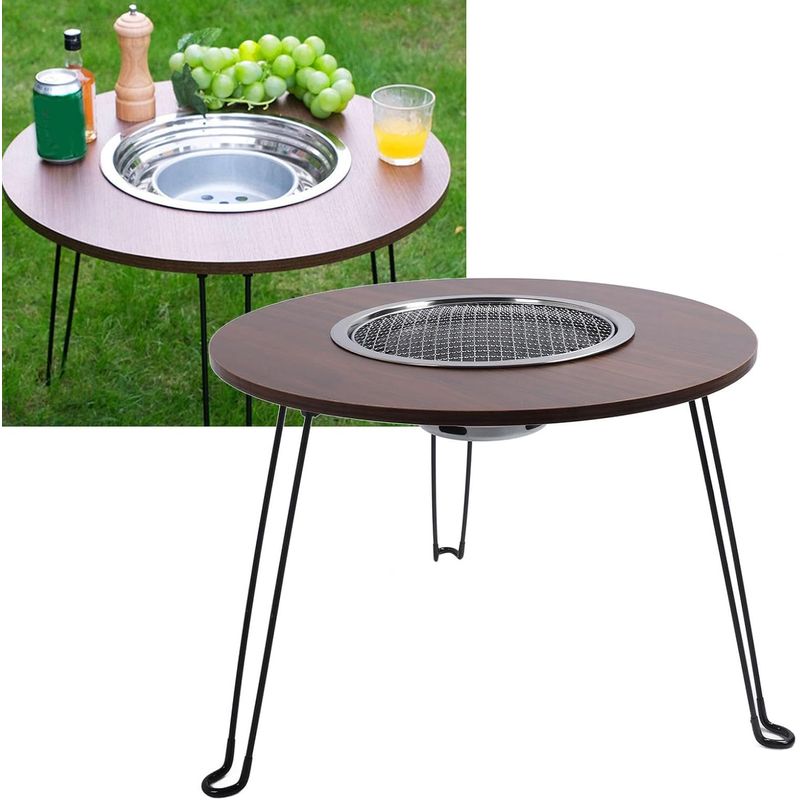 MOVI - MESA PLEGABLE CON PARRILLA PARA TERRAZA JARDIN Y CAMPING