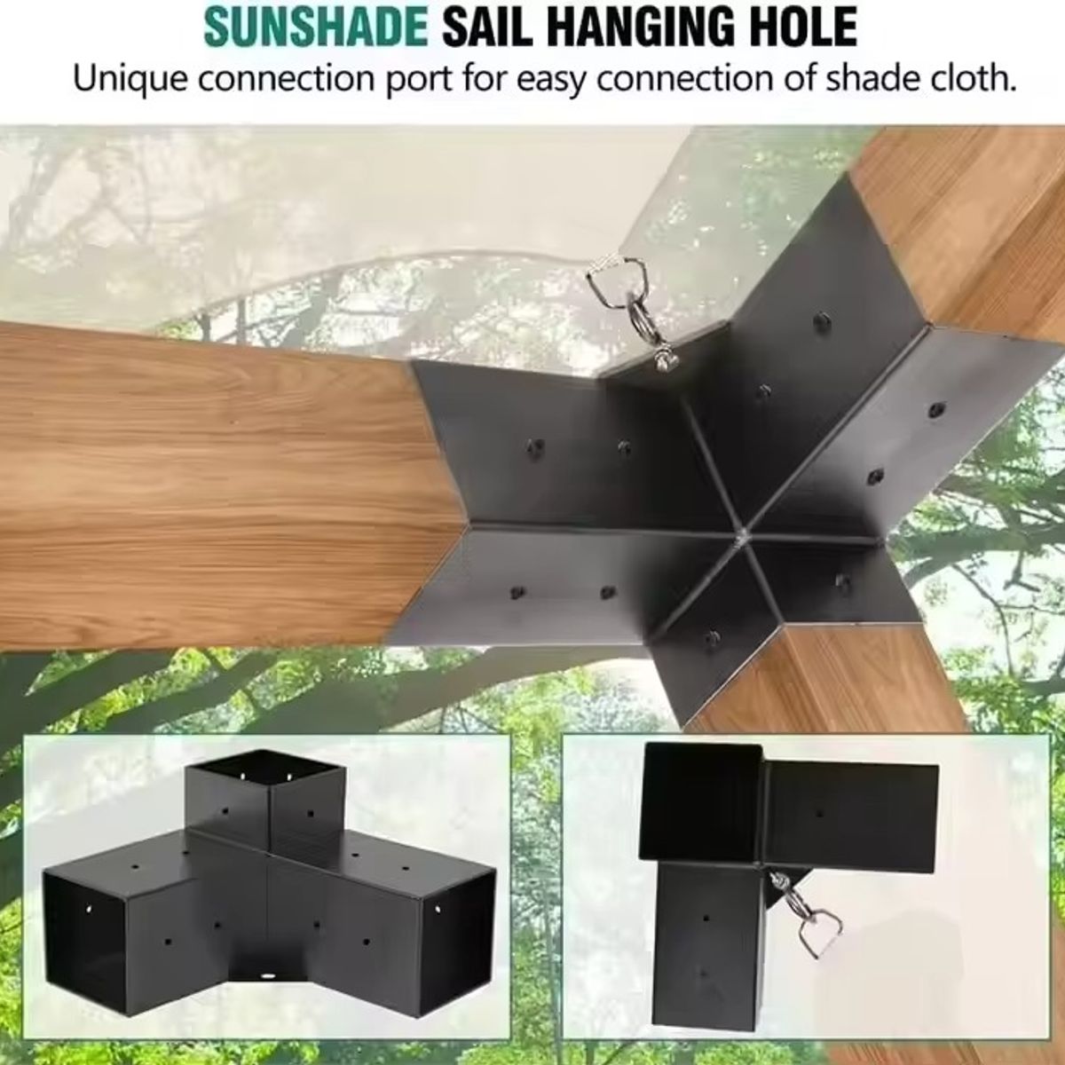 RAGNAR - Kit Pérgola Exterior 8 Soportes De Metal Para Madera